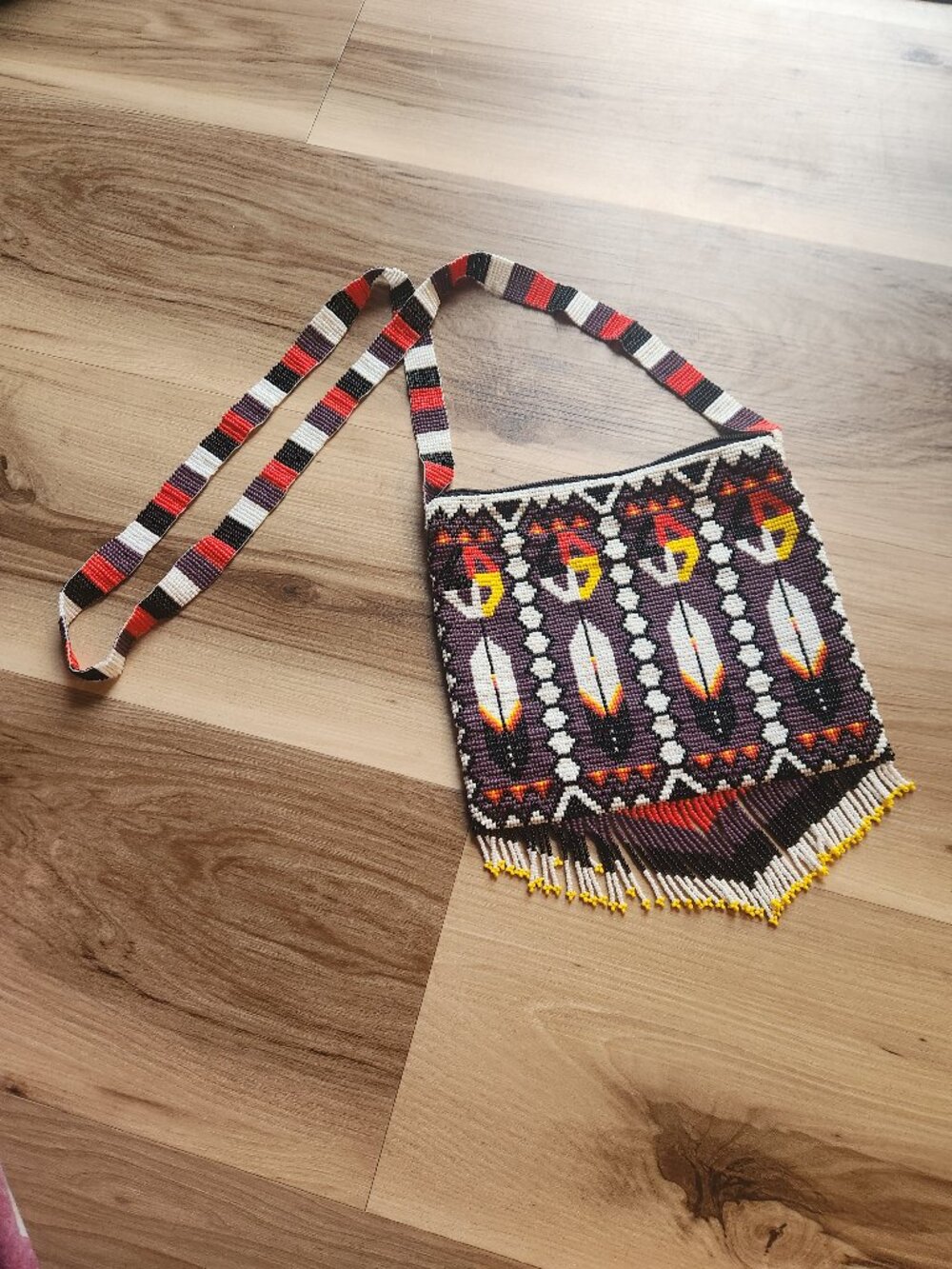 Handmade Beaded Boho Purse with Fringe